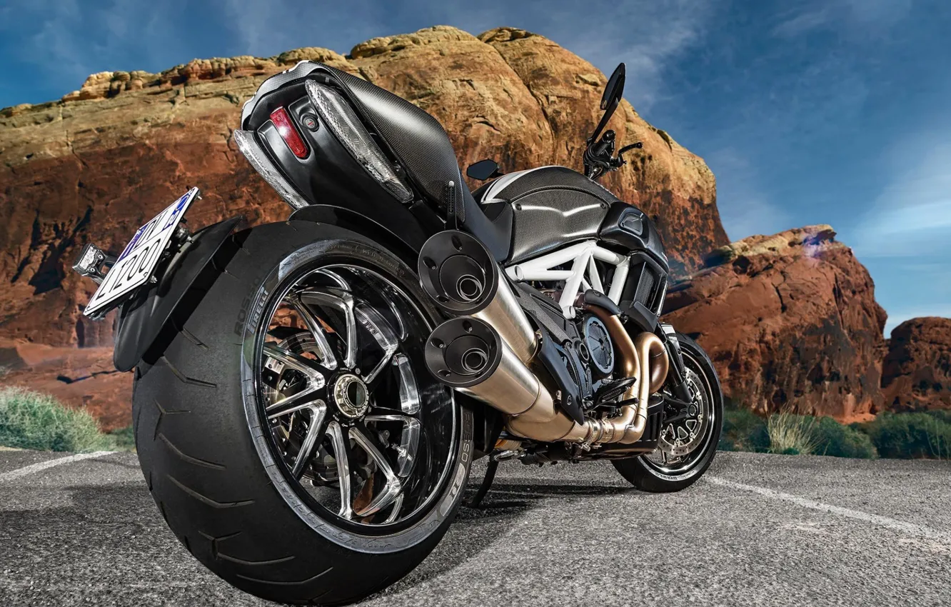 Photo wallpaper Ducati, Carbon, Bike, Road, Diavel, Motorcycle
