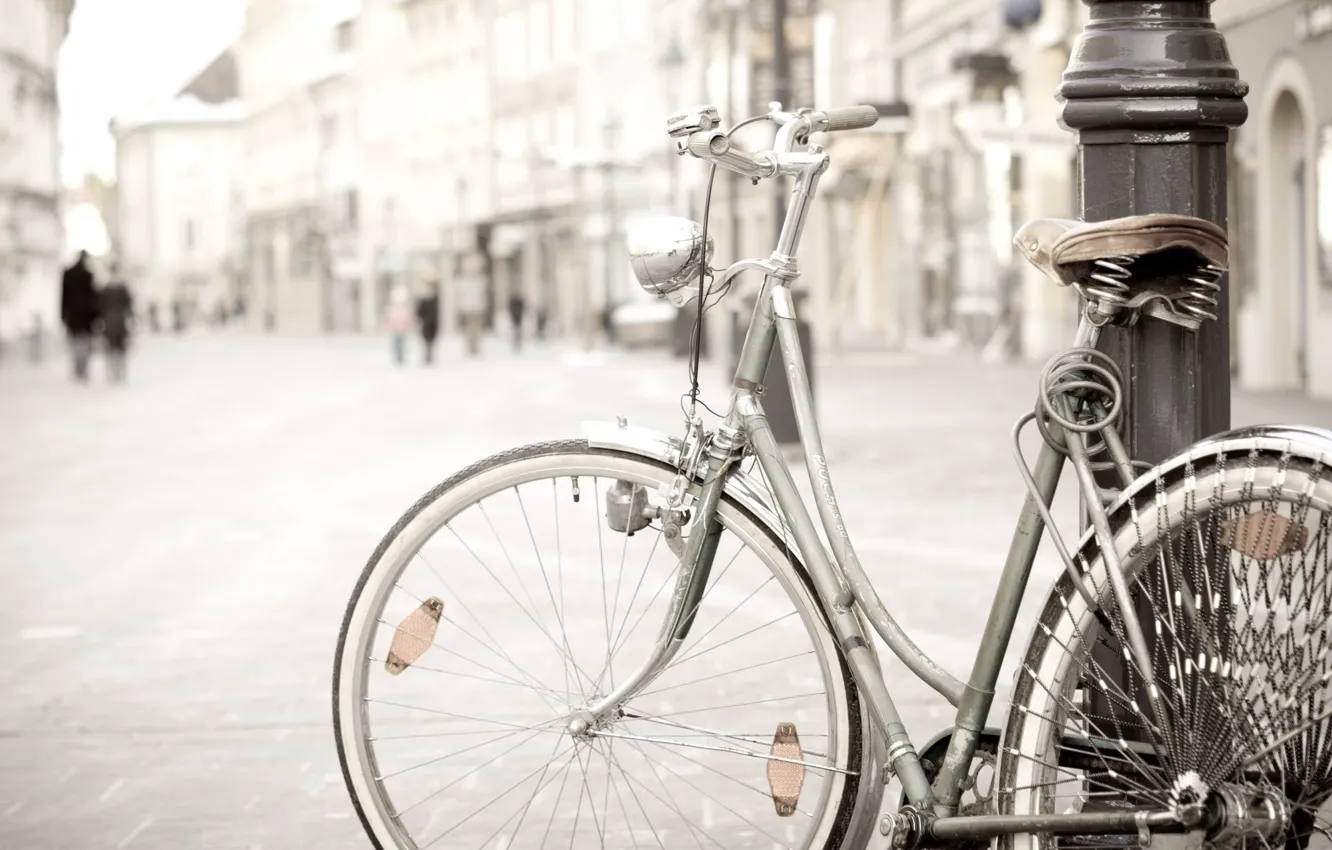 Photo wallpaper bike, city, the city, background, widescreen, Wallpaper, street, mood