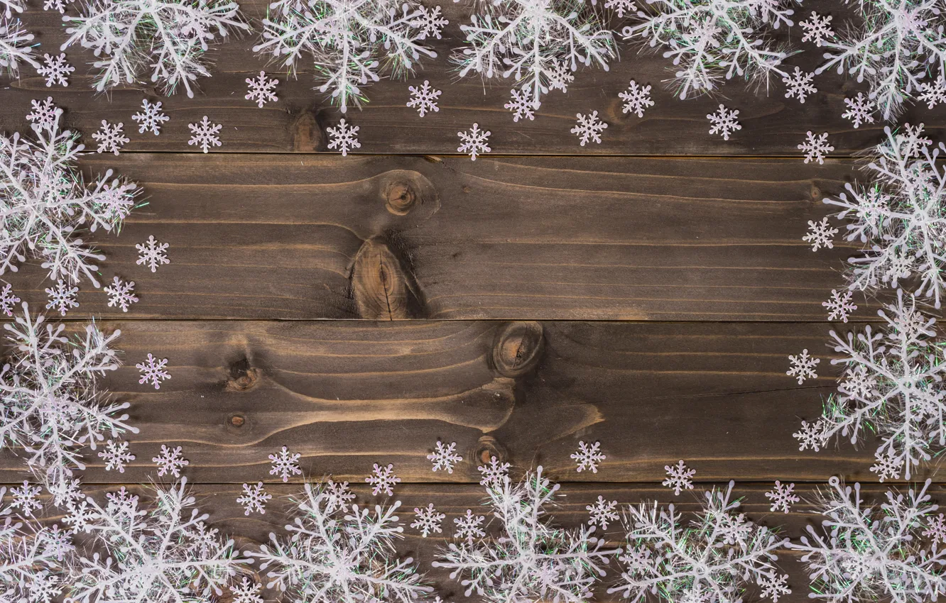 Photo wallpaper winter, snowflakes, tree, Board, New Year, Christmas, new year, Christmas