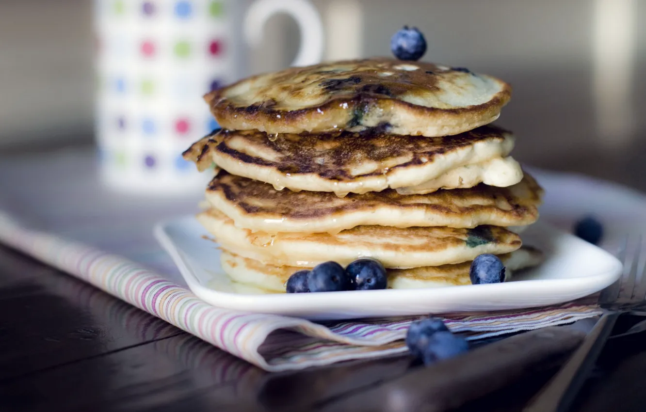 Photo wallpaper food, plate, pancakes