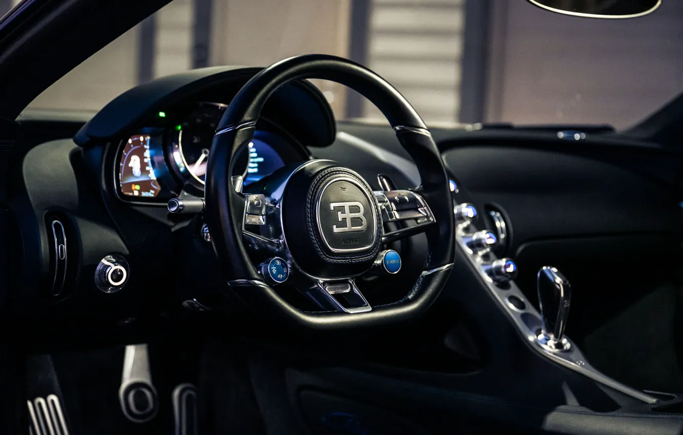 Photo wallpaper Bugatti, steering wheel, Chiron, Bugatti Chiron