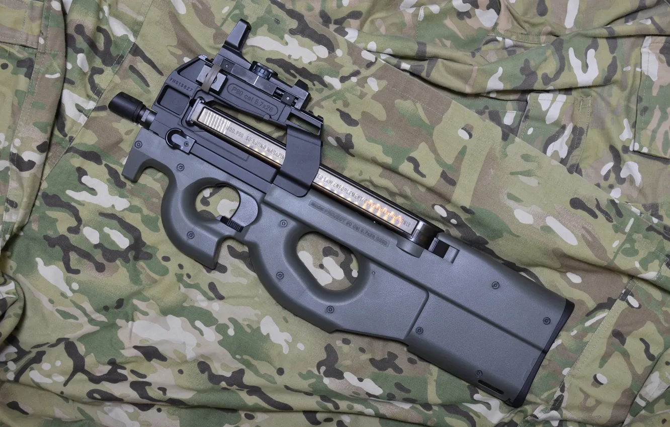Photo wallpaper weapons, camouflage, the gun, FN P90