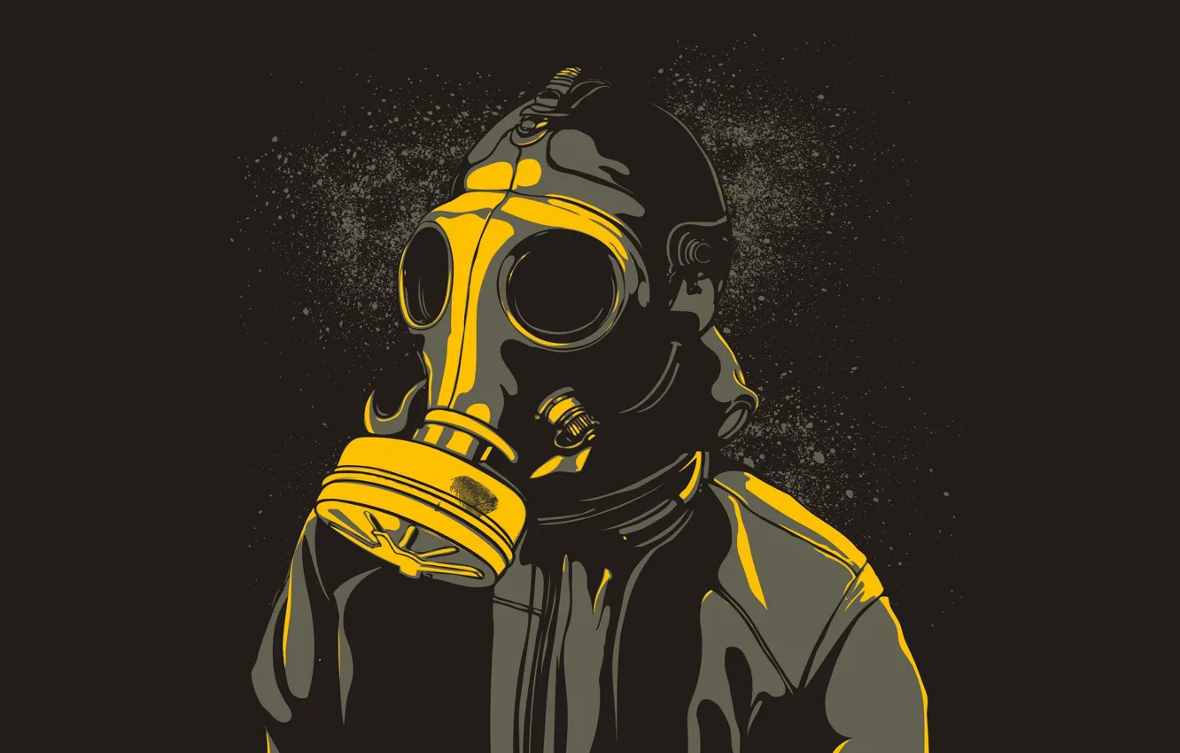 Photo wallpaper minimalism, head, mask, gas mask, art, filter, mask, Minimalism