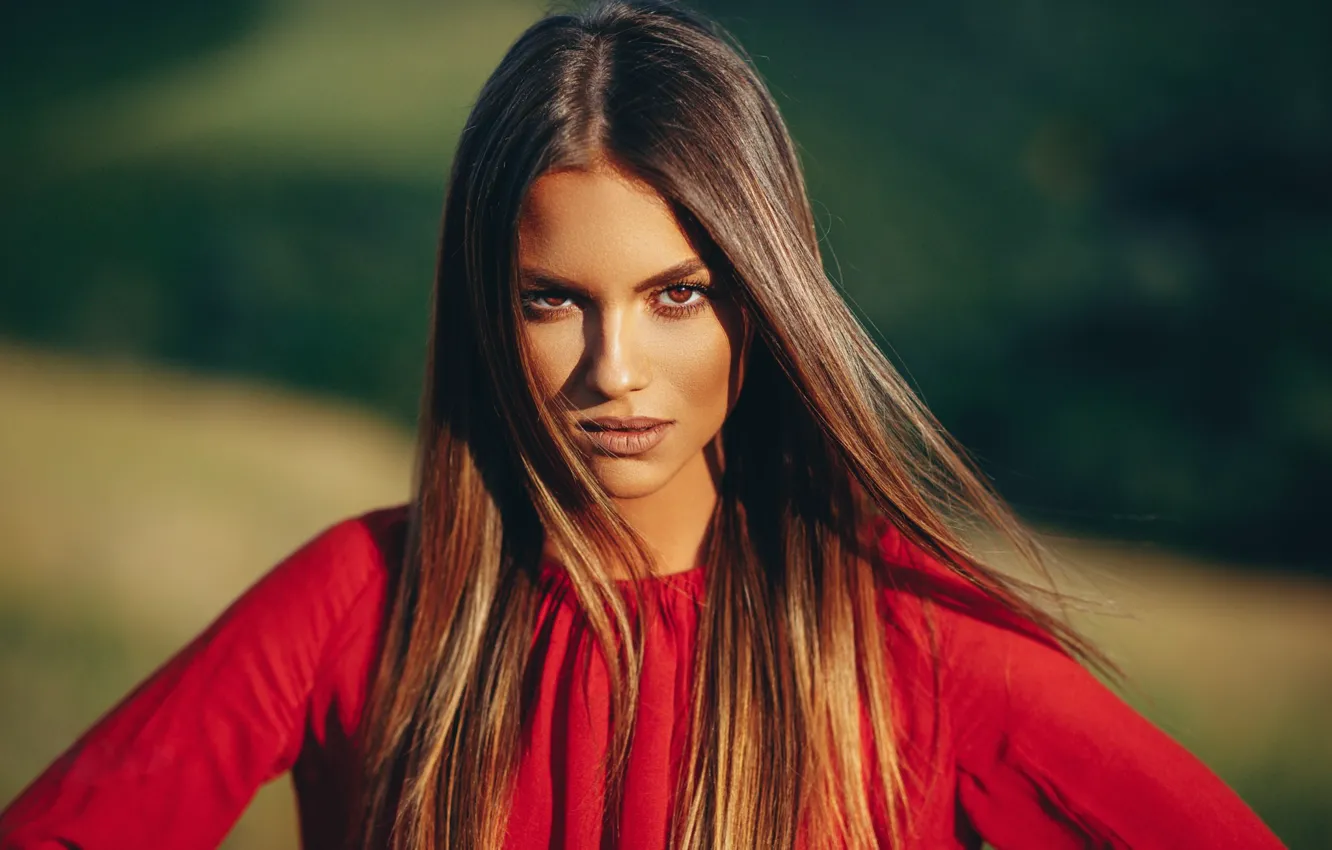 Photo wallpaper look, girl, the sun, photo, model, hair, portrait, tan