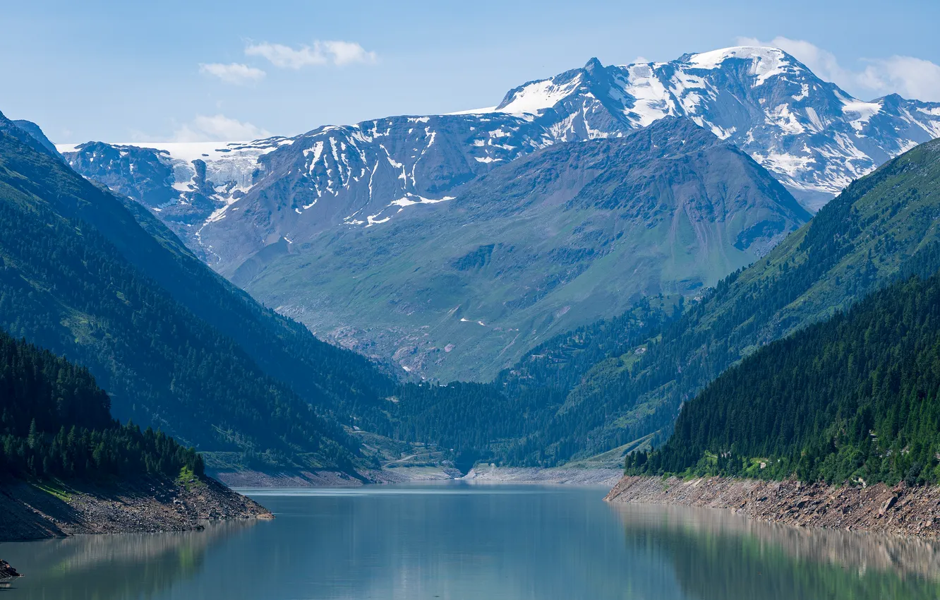 Photo wallpaper photography, reflection, trees, Austria, mountains, water, sky, nature