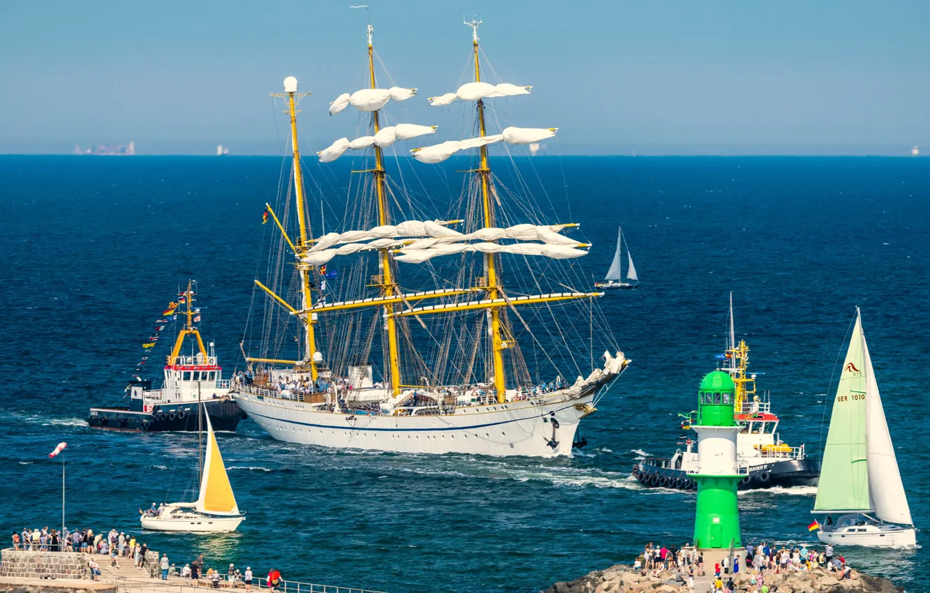 Photo wallpaper ship, sailing, Gorch Fock