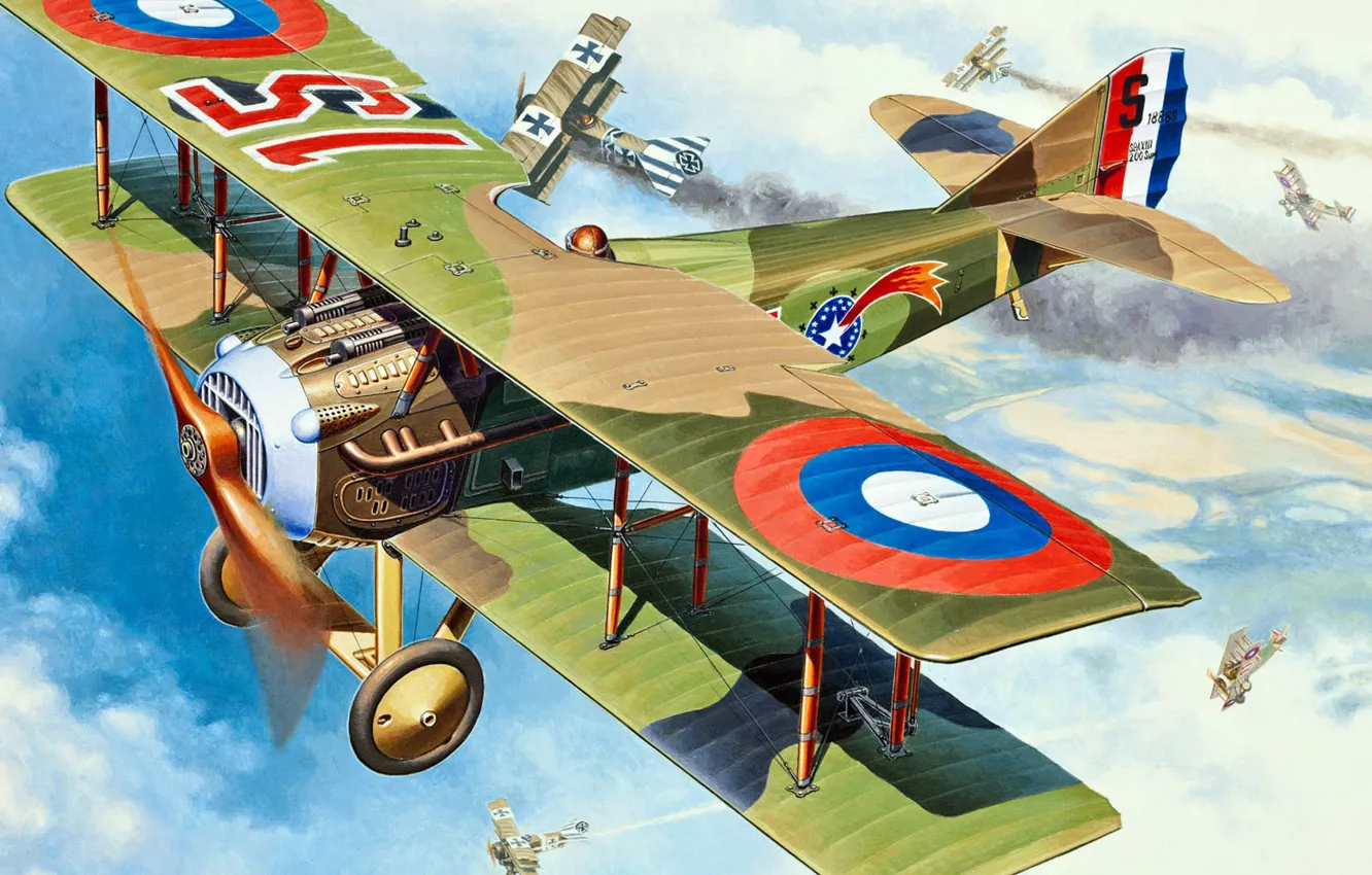 Photo wallpaper the decline, Late, single-seat fighter, SPAD, S.XIII