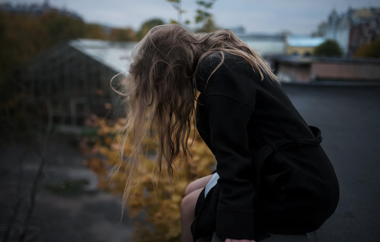 Photo wallpaper autumn, coat, on the roof, Aleks Five