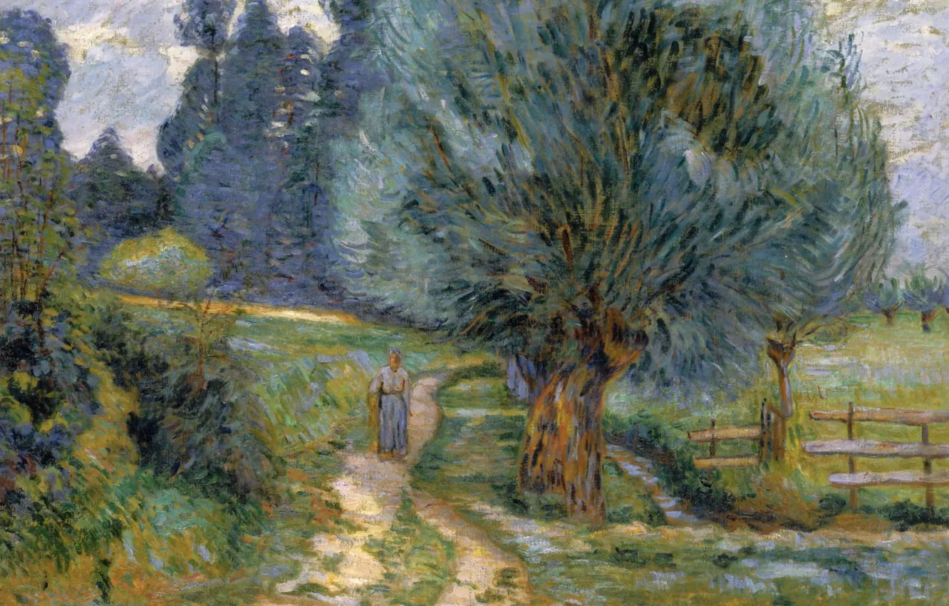 Photo wallpaper landscape, picture, impressionism, Arman Hyomin, Armand Guillaumin, Walk The Shore Orge