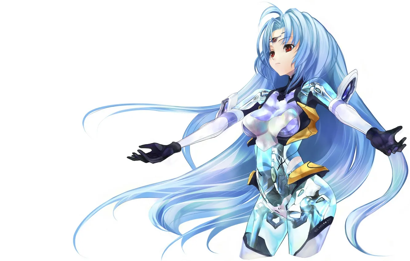 Photo wallpaper girl, robot, art, costume, xenosaga, kos-mos, pupps