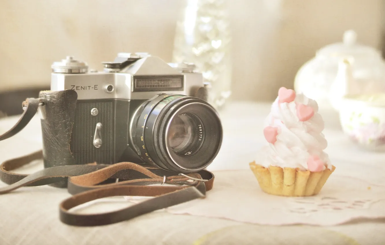 Photo wallpaper camera, the camera, cake