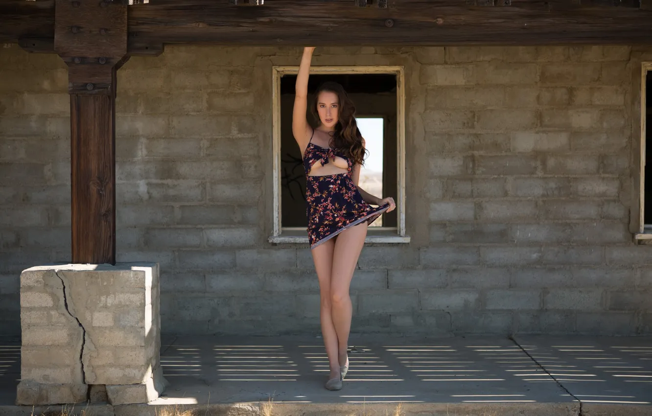 Photo wallpaper girl, dress, beautiful, model, tanned, slim