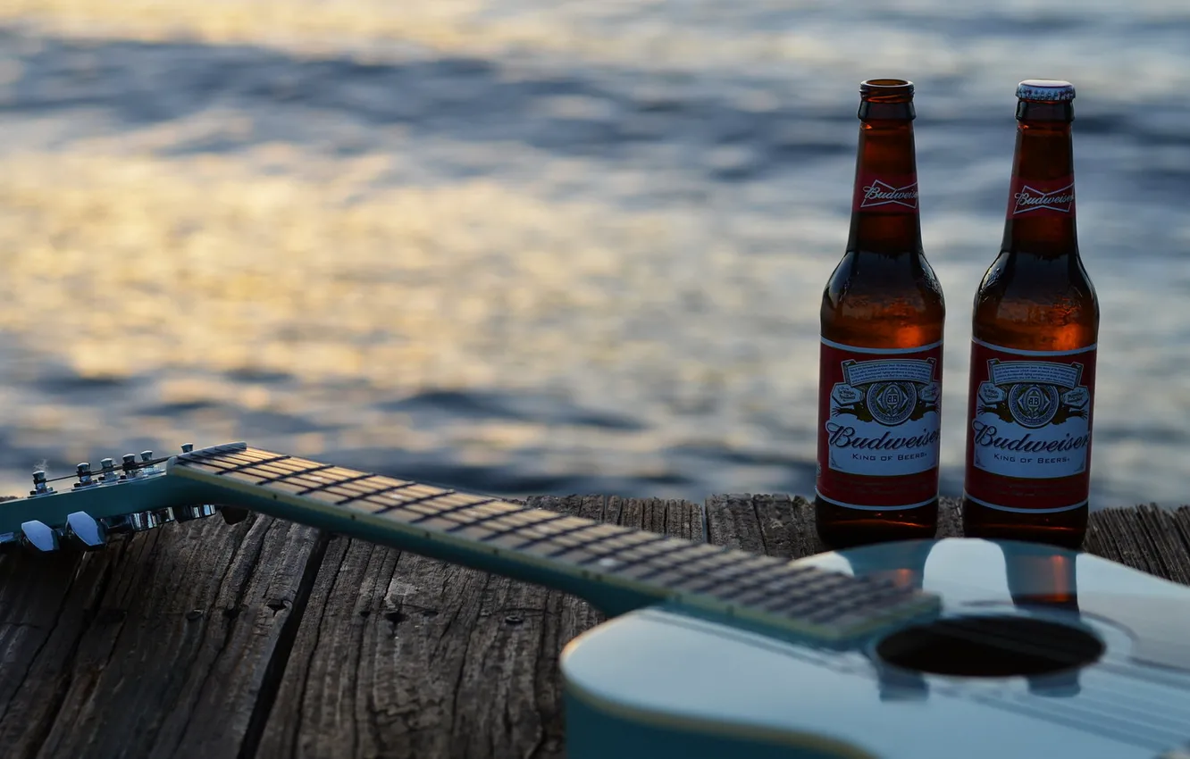 Photo wallpaper music, guitar, beer