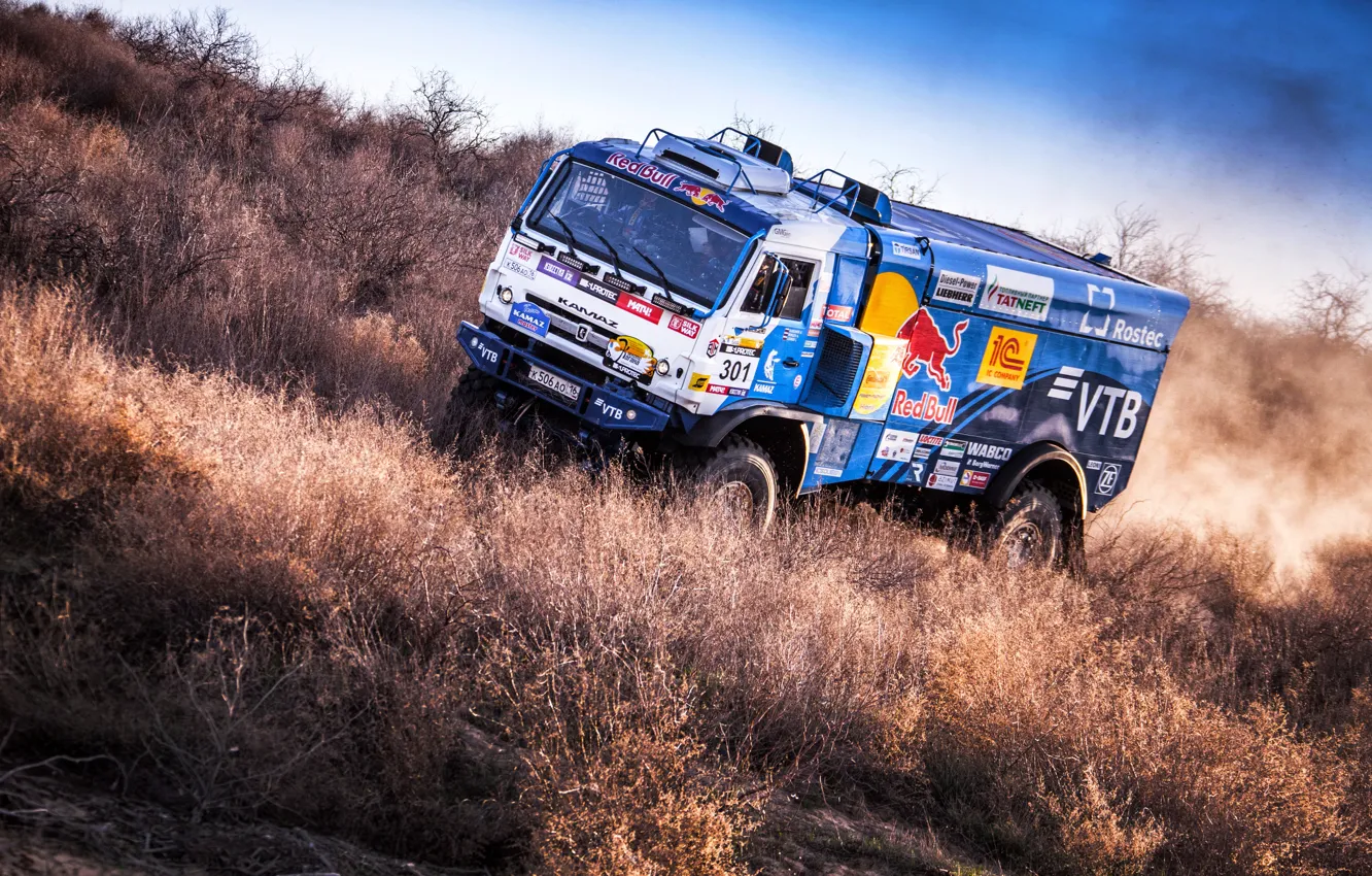 Photo wallpaper machine, race, sport, Truck, Master, Russia, Kamaz, Rally