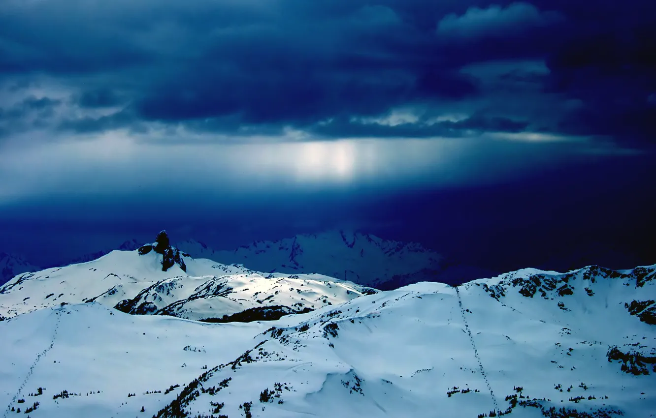 Photo wallpaper winter, snow, mountains, Wallpaper