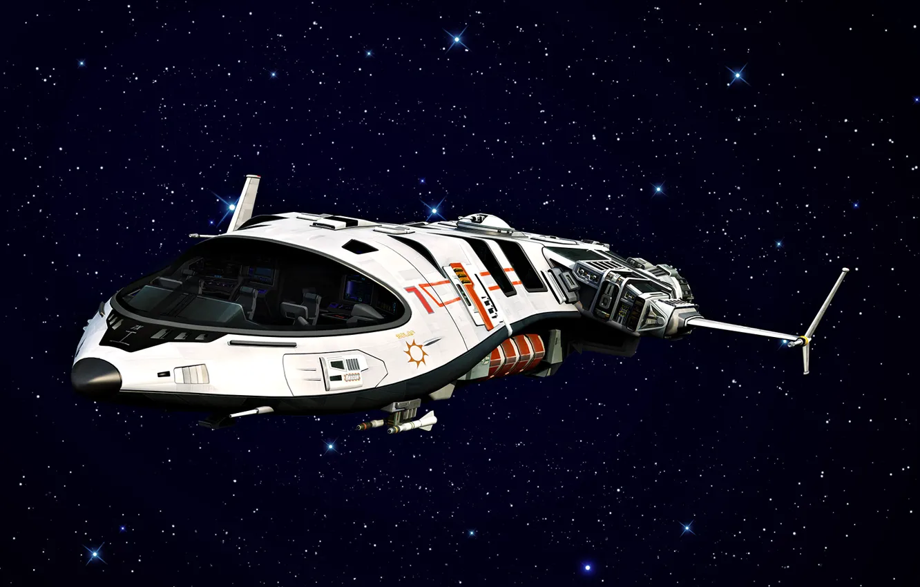 Photo wallpaper stars, space, ship, form