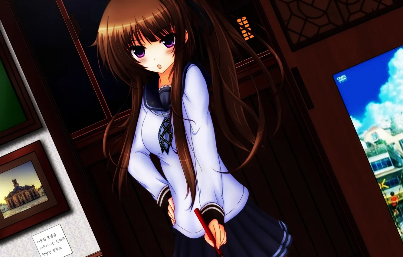 Photo wallpaper look, girl, pose, picture, items, art, p mayuhime, spatula