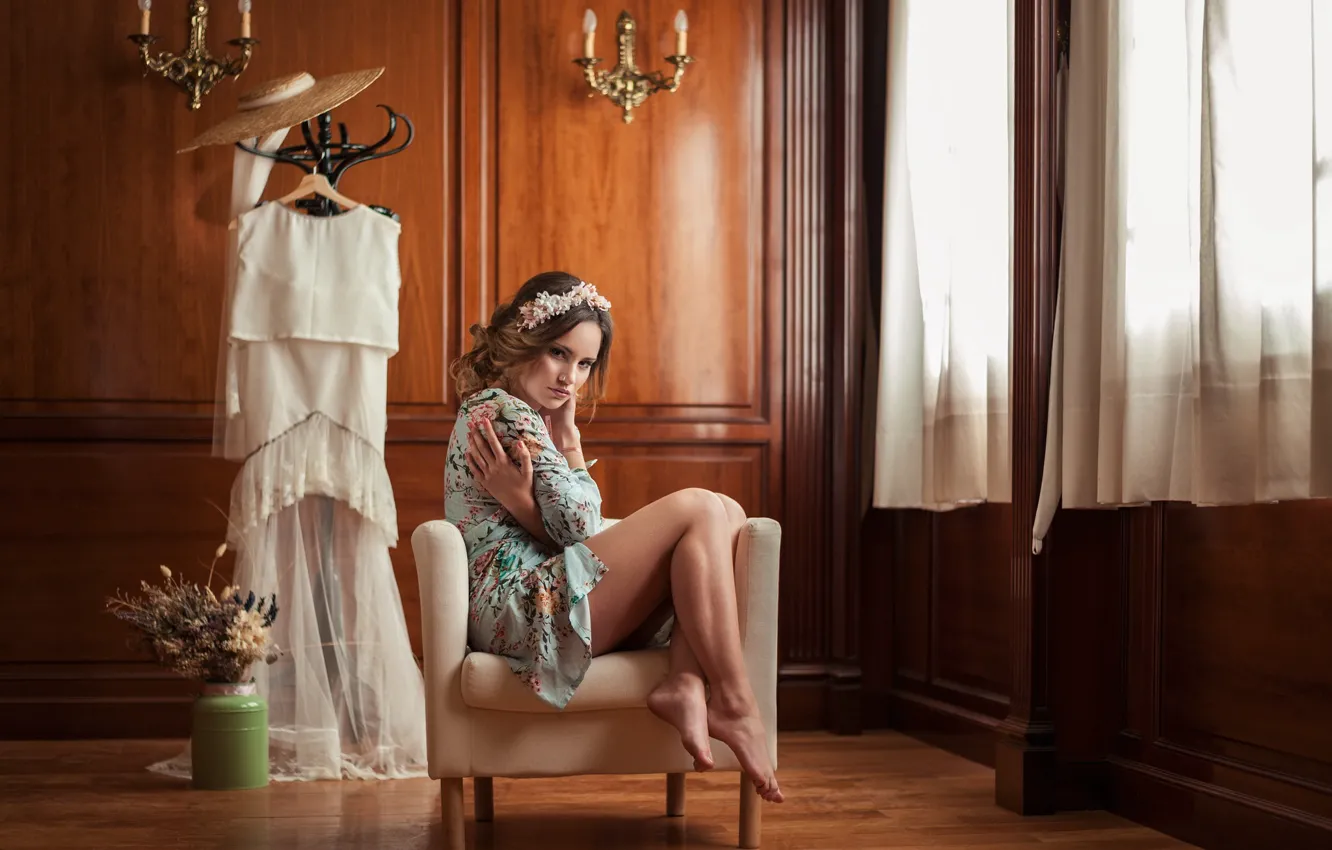 Photo wallpaper girl, pose, background