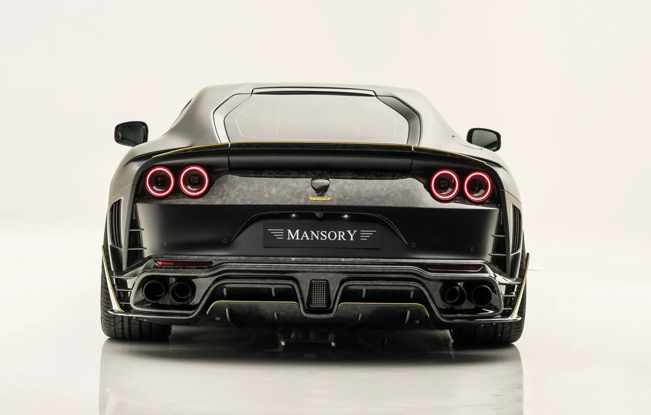 Photo wallpaper Ferrari, supercar, rear view, Mansory, Superfast, 812, 2019, Stallone Black
