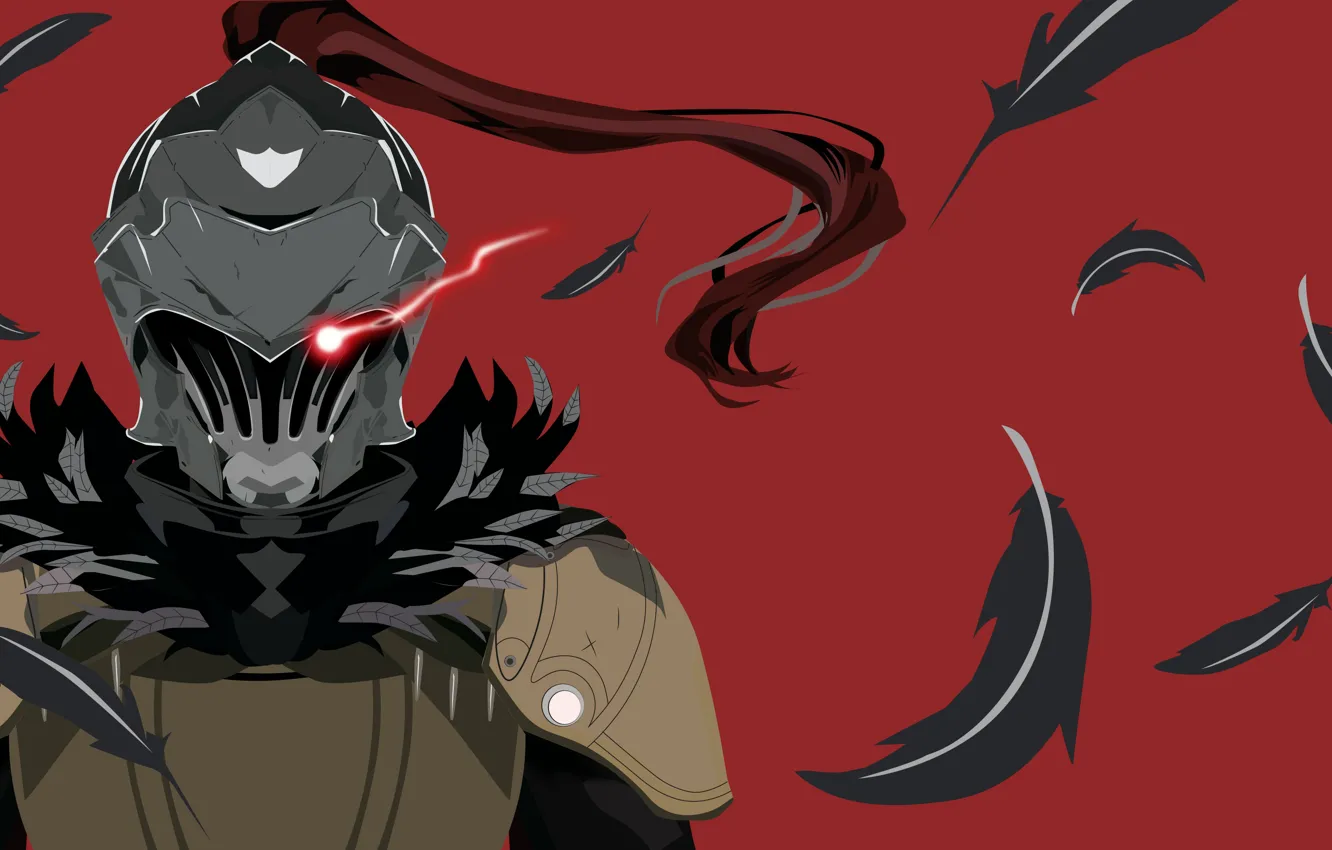 Photo wallpaper background, feathers, knight, Goblin Slayer