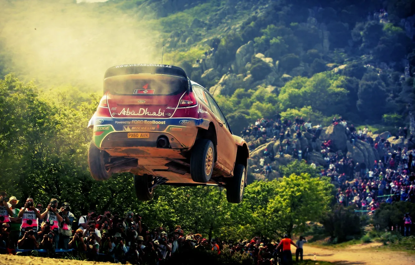 Photo wallpaper Ford, Auto, Trees, Sport, Machine, People, Ford, Race
