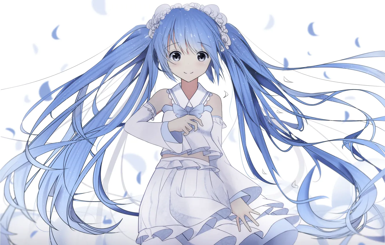 Photo wallpaper girl, vocaloid, hatsune miku, long hair, Vocaloid, blue hair, Hatsune Miku