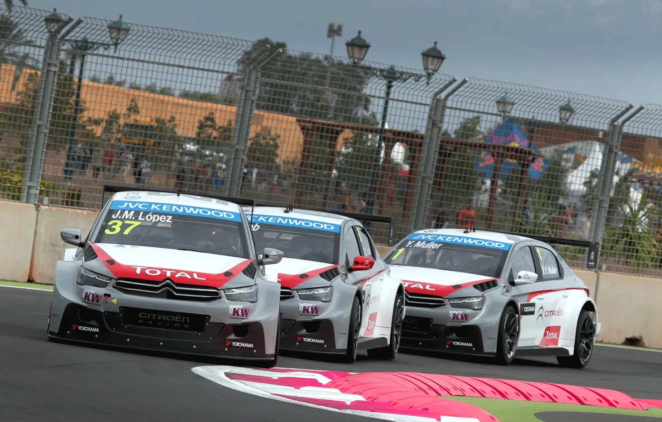 Photo wallpaper race, Citroen, the leader, Sebastien Loeb, WTCC, C-Elysee, Yvan Muller, Jose Maria Lopez