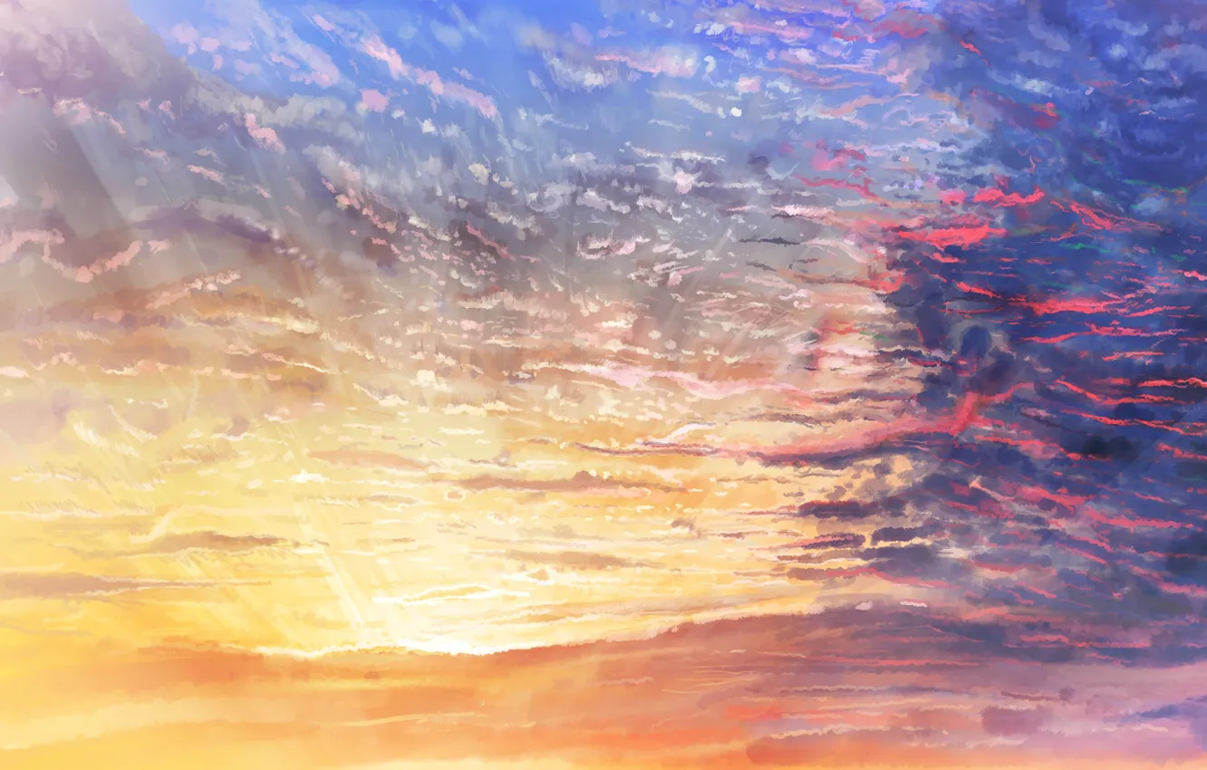 Photo wallpaper the sun, the sky, clouds