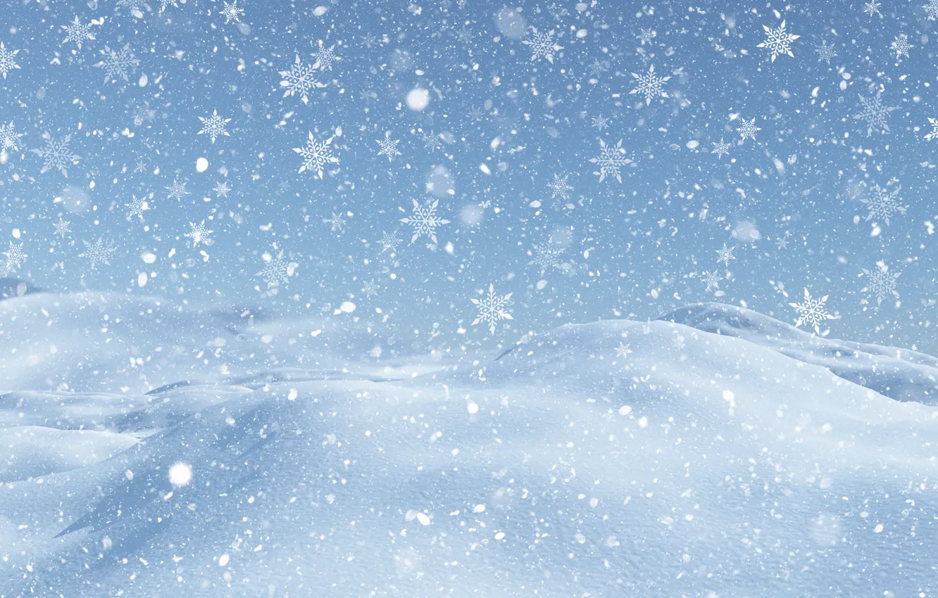 Photo wallpaper winter, the sky, snow, snowflakes, nature, texture, the snow, snowfall