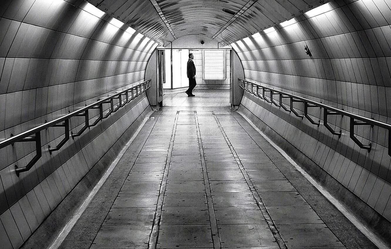 Photo wallpaper underground, man, subway