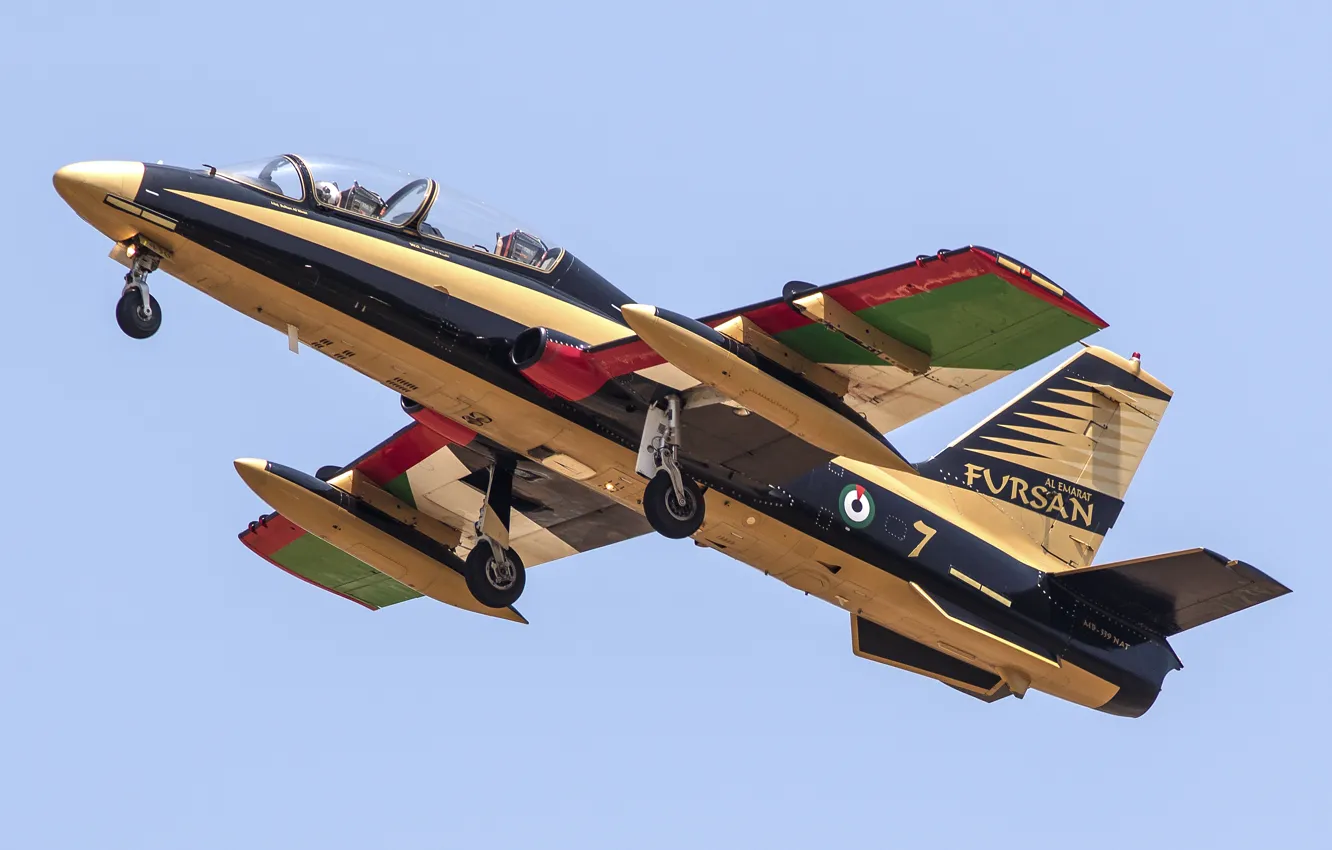 Photo wallpaper the plane, Italian, training, MB-339, light attack, Aermacchi