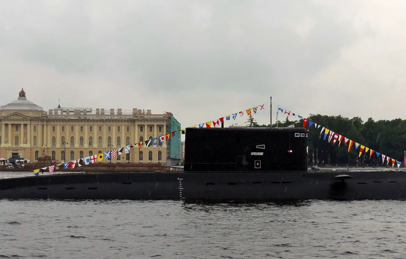 Photo wallpaper rain, boat, Saint Petersburg, underwater, diesel, "Krasnodar"