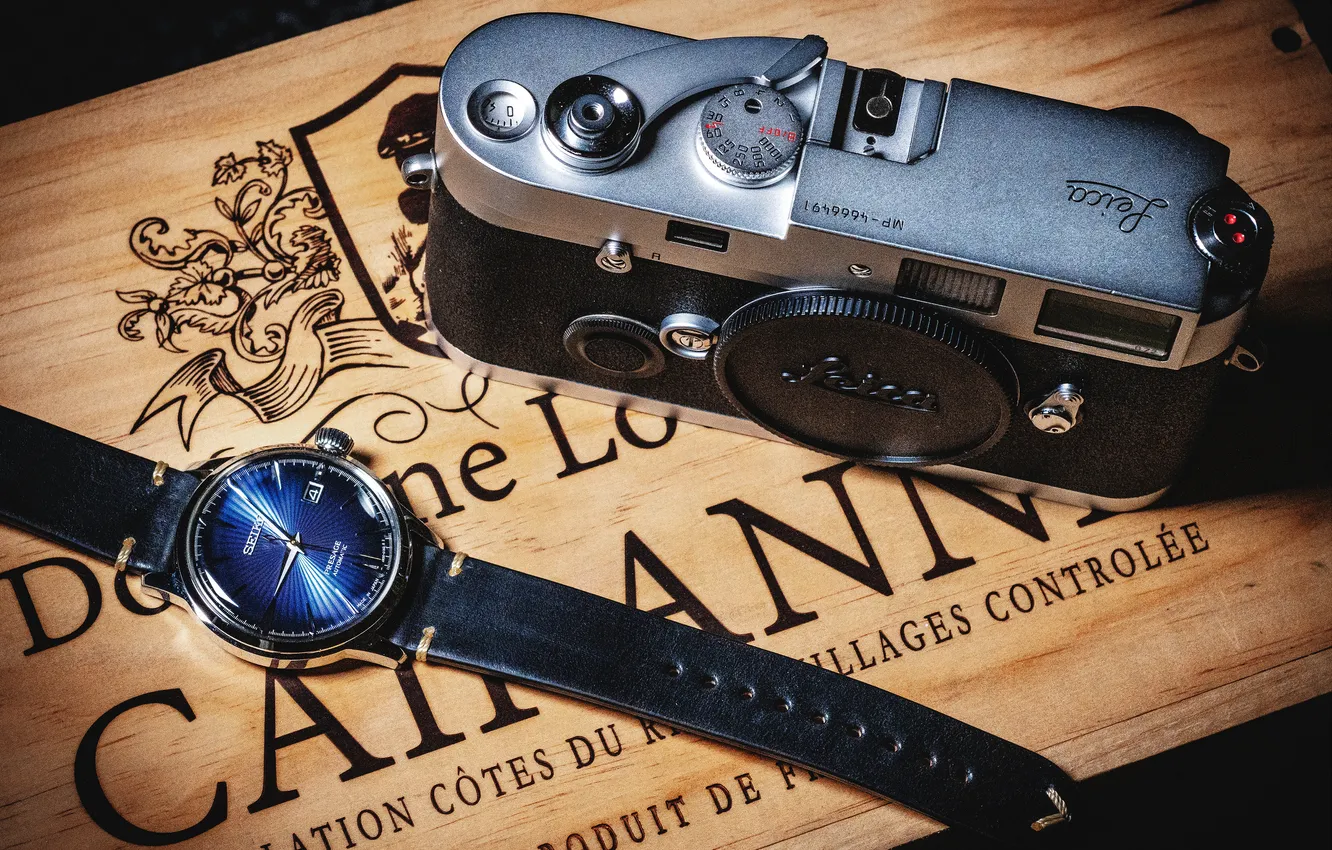 Photo wallpaper watch, the camera, Leica, Seiko