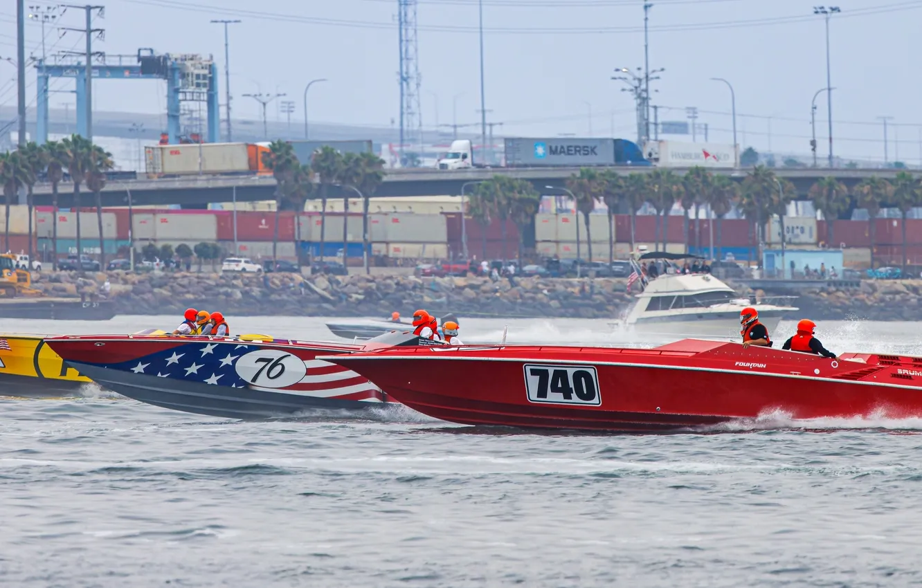 Photo wallpaper race, boat, speed