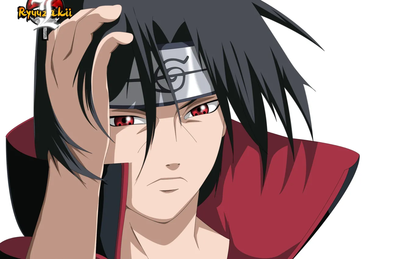 Photo wallpaper look, the wind, Naruto, Naruto, Sharingan, Itachi Uchiha