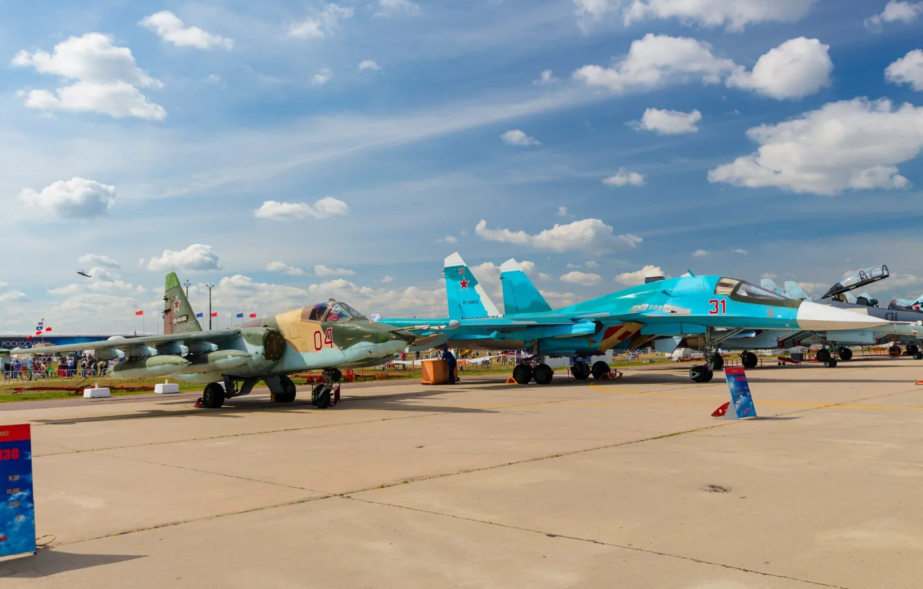 Photo wallpaper Fighter, BBC, Bomber, Military, Russia, The plane, Dry, Su-34