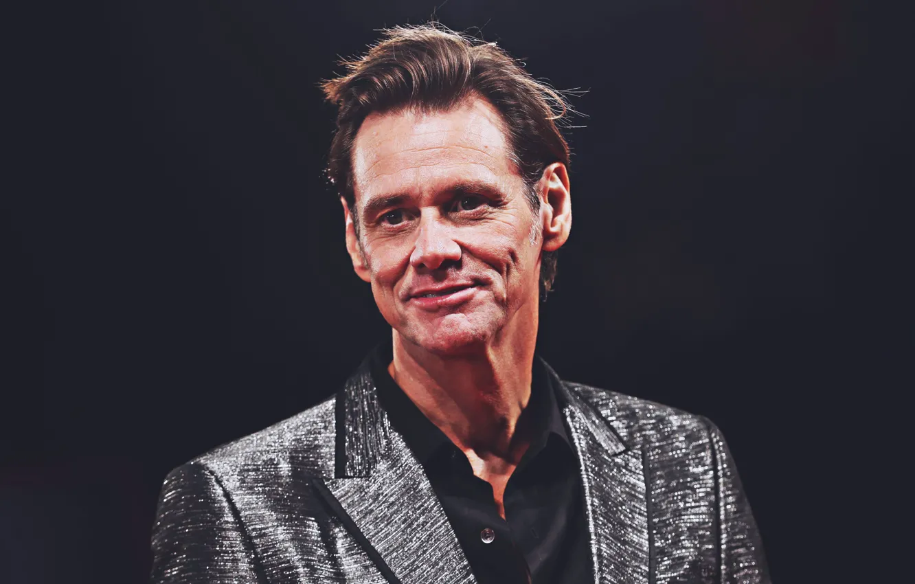 Photo wallpaper look, face, actor, Jim Carrey, jacket, wrinkles