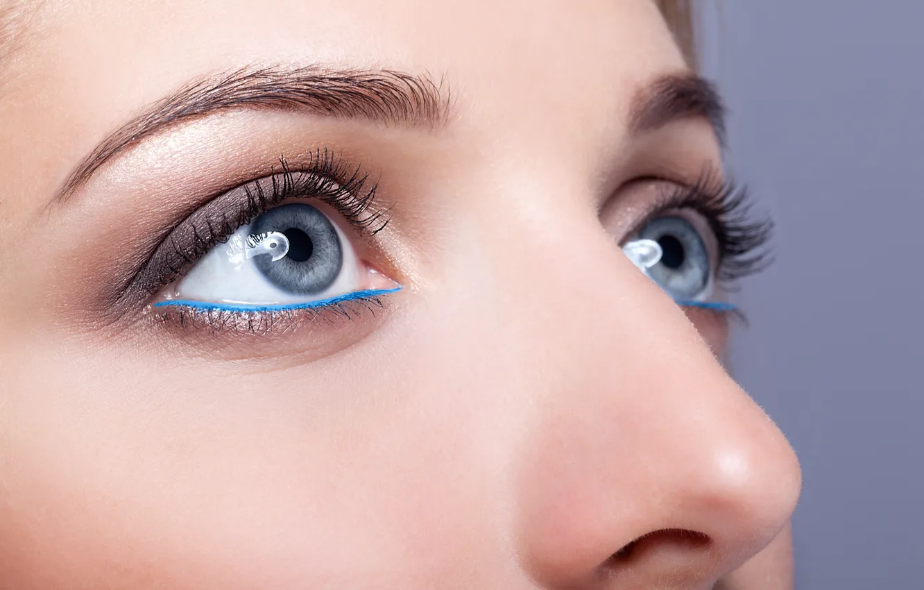 Photo wallpaper blue eyes, female, make up