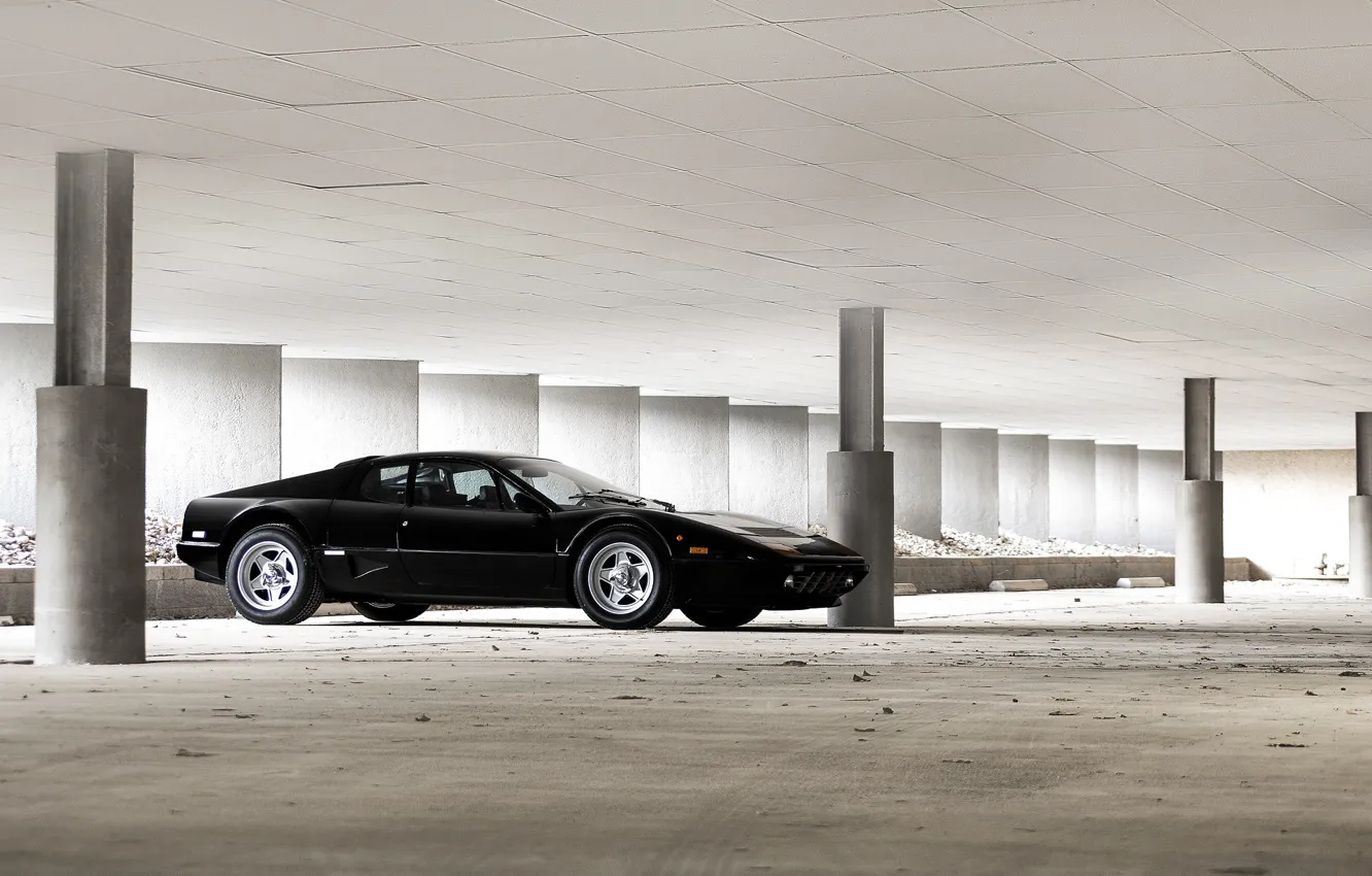 Photo wallpaper ferrari, black, 512 BBi