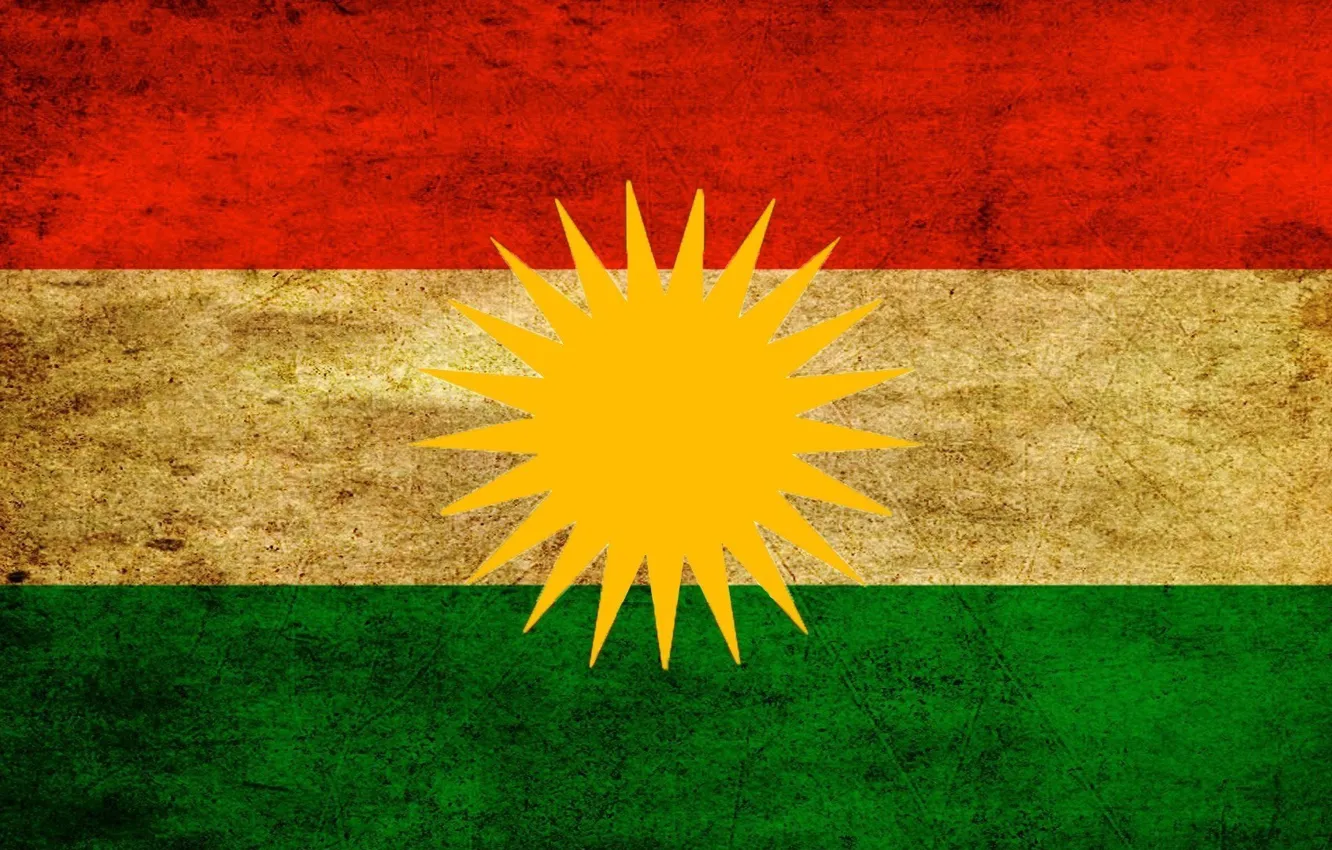 Photo wallpaper Flag, Coat of arms, Kurdistan, The Flag Of Kurdistan
