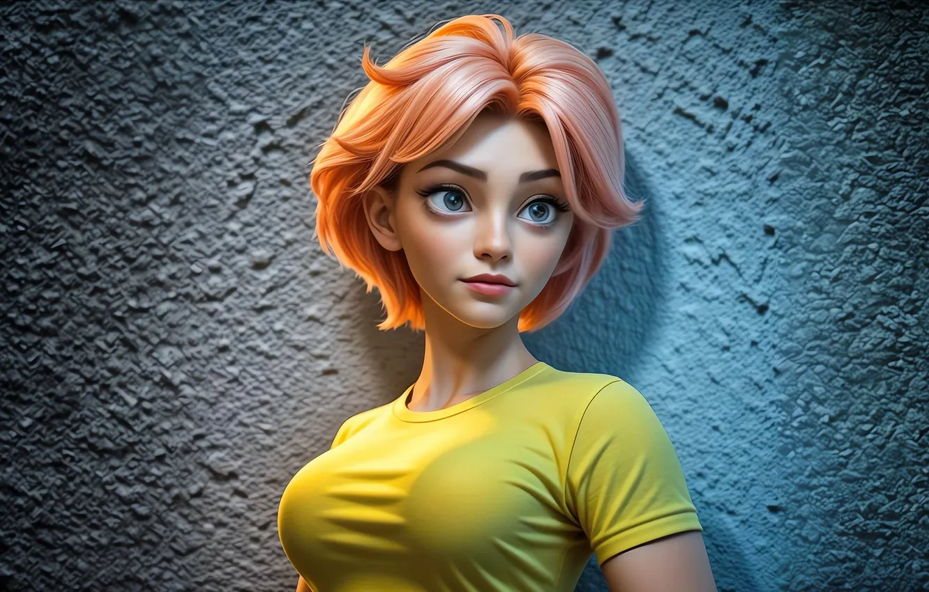 Photo wallpaper girls, portrait, neural network