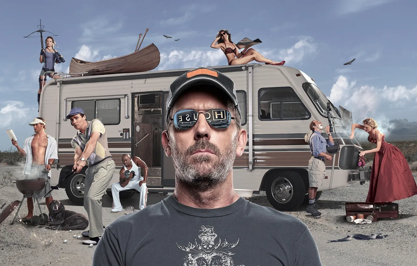 Photo wallpaper House M.D., Hugh Laurie, caravan