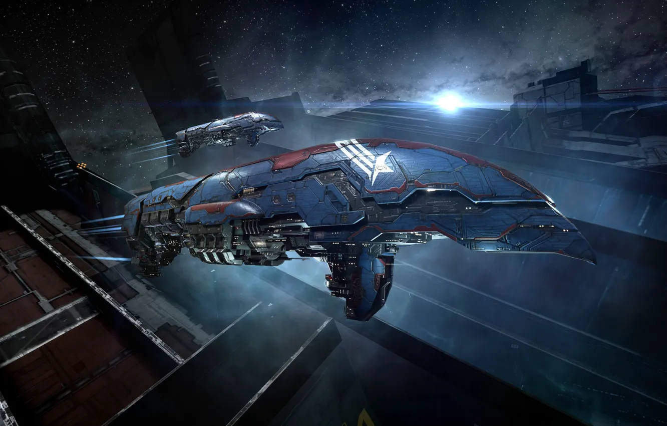 Photo wallpaper space, nebula, station, space, spaceship, eve online, space ship, coooper