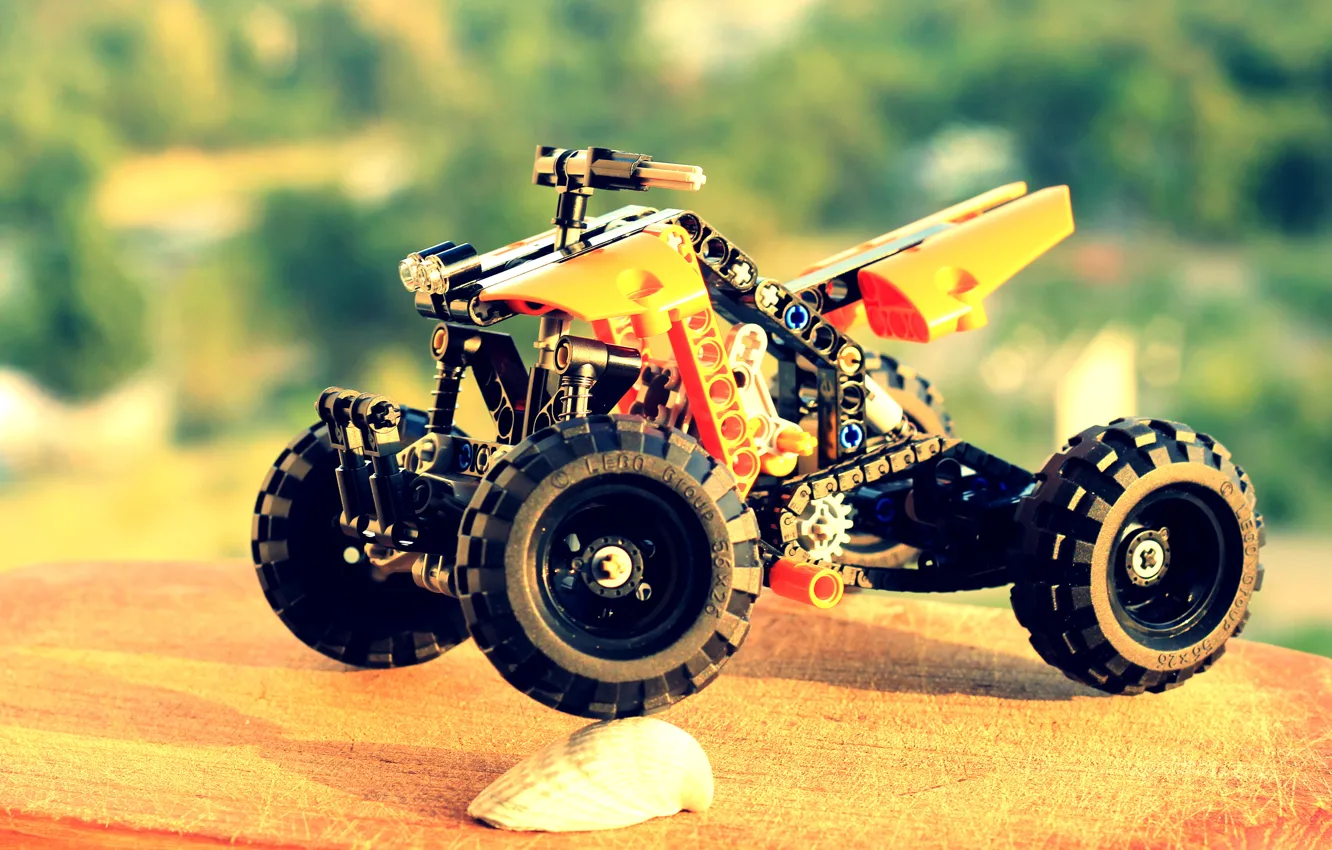 Photo wallpaper orange, ATV, Lego