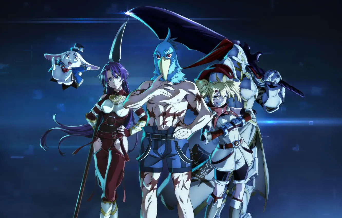 Photo wallpaper girl, sword, game, bird, anime, ken, blade, asian