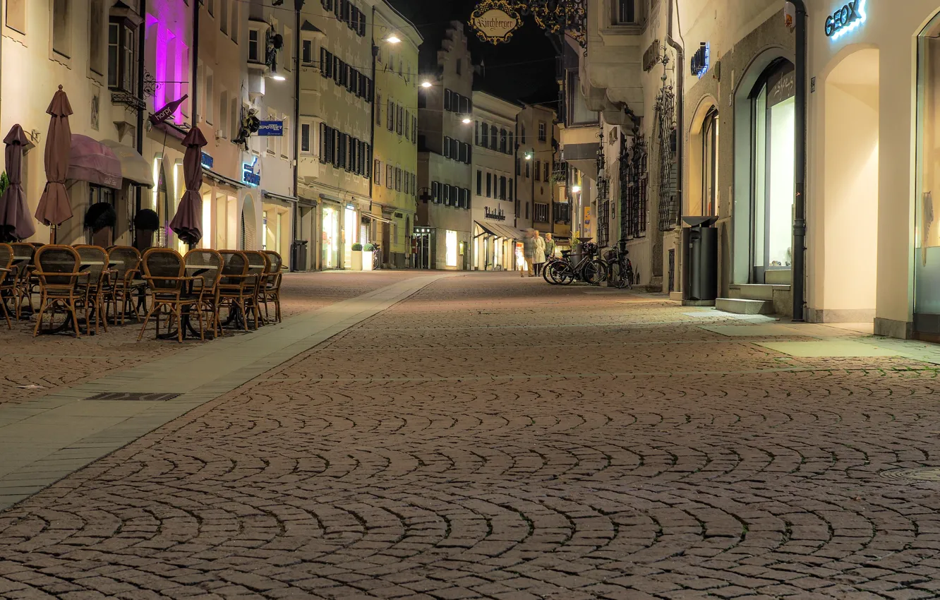 Photo wallpaper light, night, lights, street, people, HDR, home, bridge