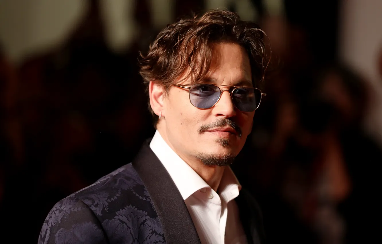Photo wallpaper look, Johnny Depp, glasses, Johnny Depp, actor, musician, filmmaker