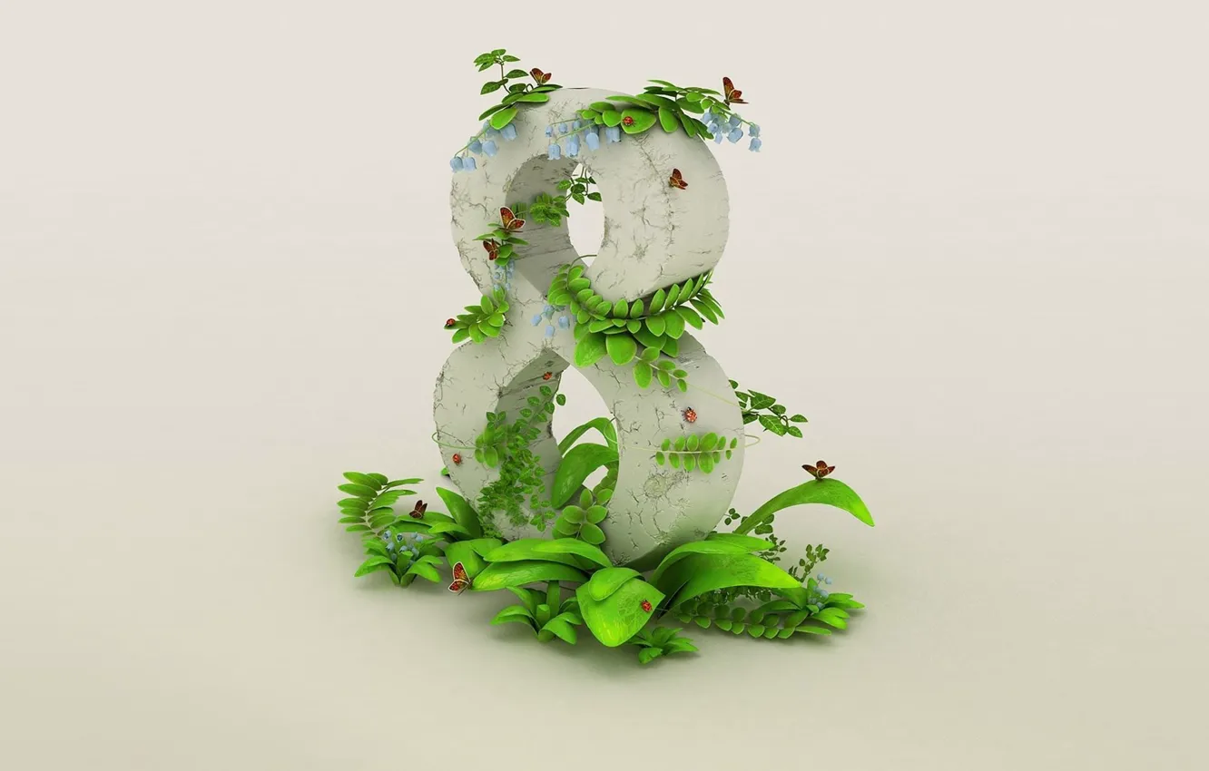 Photo wallpaper flowers, background, holiday, butterfly, plant, spring, figures, insect