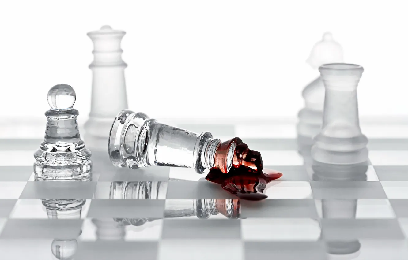 Photo wallpaper blood, chess, figure