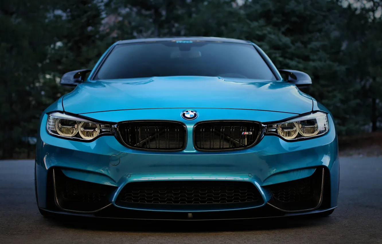 Photo wallpaper BMW, Blue, Front, Evening, Face, F80